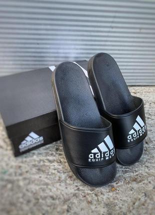 Сланцы мужские adidas, черные (адидас, резиновые шлепки, шлепанцы, вьетнамки, тапочки)4 фото