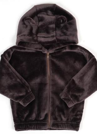 Курточка махрова кофтинка махра з капюшоном з вушками тепла кофтина5 фото