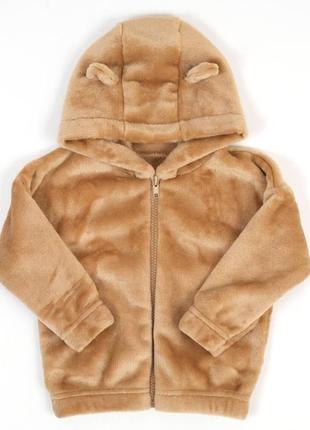 Курточка махровая кофточка махра с капюшоном с ушками теплая кофтина8 фото