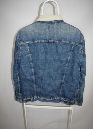 Джинсовка куртка levis premium с мехом9 фото