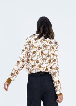 Zara-блуза боди на запах в принт цепи, р.-xl2 фото