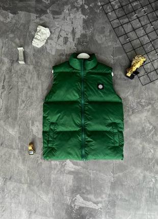 Чоловічий жилет stone island waistcoat green.2 фото