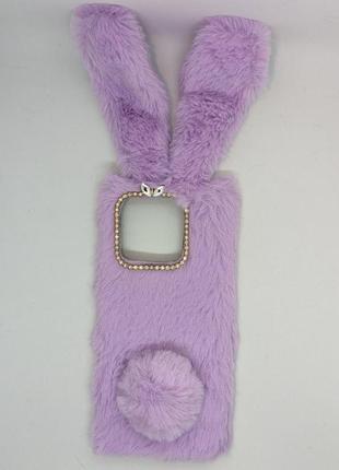 Чехол кролик плюшевый с ушками для xiaomi redmi 10c / purple6 фото