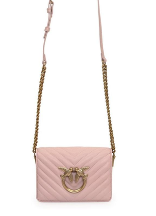 Жіноча сумка pinko click mini bag рожева4 фото