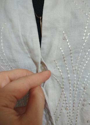 Фирменная базовая льняная блузка с роскошной вышивкой 100% лён льон супер качество!!!10 фото