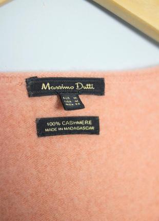 100% кашемір massimo dutti светр жіночий рожевий персиковий v образний комір виріз кашеміровий кофта жіноча zara marks spencer h&m bershka6 фото