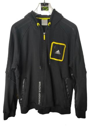 Худі, толстовка adidas originals torsion system rare zip hoodie black/yellow