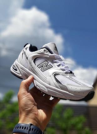 New balance 530 белые с синим кроссовки кеды женские кожаные кожа отличное качество весенние летние демисезонные демисезон низкие кожа6 фото