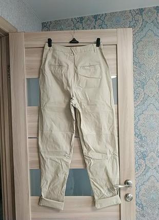 Стильные коттоновые брюки чинос высокая посадка10 фото