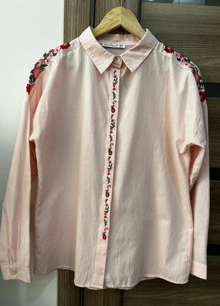 Рубашка,блузка с элементами вышивки.4 фото