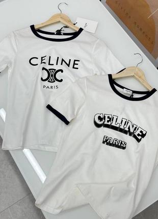 Футболка белая в стиле celine2 фото