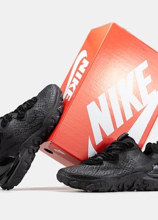 Мужские кроссовки gay nike react vision black / найк реакт вежен черные