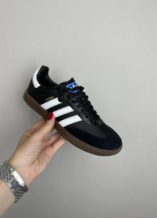 Adidas samba og black white gum7 фото