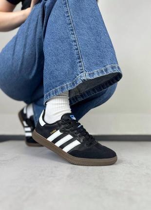 Adidas samba og black white gum3 фото