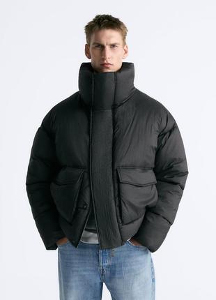 Дута куртка zara чорний 5071/689/818 — ціна 2899 грн у каталозі