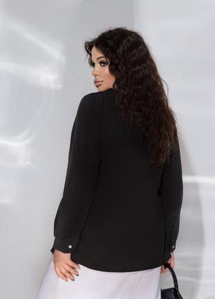 Блузка шифон чорна, синя, біла 50-52, 54-56, 58-60, 62-64, 66-682 фото