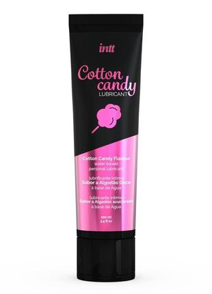 Лубрикант на водной основе intt cotton candy (100 мл) вкус сладкая вата, густой и скользкий feromon