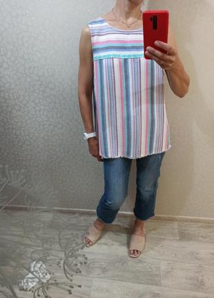 Красивая стильная летняя блуза в нежную полоску 100% вискоза2 фото
