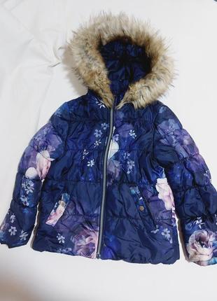 Зимова куртка на 7-9 років, на зріст 122-134см. половжена курточка пальто на зиму