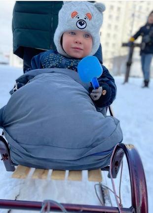 Зимний конверт в коляску или сани