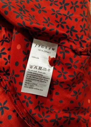 Шелковую блузу топ блузку из шелка jigsaw в горох и цветы6 фото