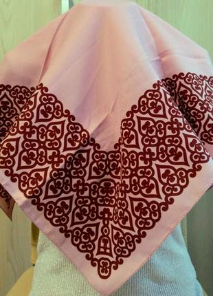 Турецкий шерстяной платок, 80*80 см, розовый, есть разные варианты