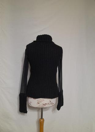 Кофта свитер с прозрачными рукавами сеткой в готическом стиле готика панк аниме y2k3 фото
