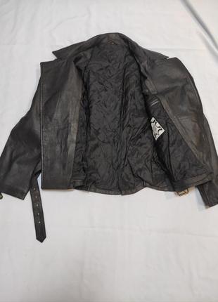Стильна вінтажна оверсайз куртка - косуха із натуральної шкіри3 фото