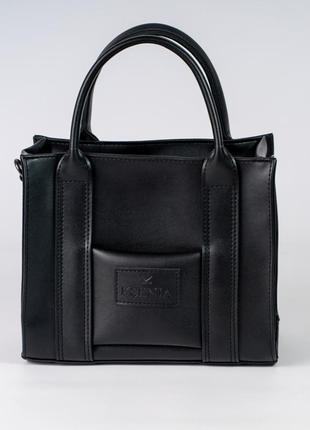 Жіноча сумка чорна сумка тоут сумка класична сумка чорна маленька сумочка1 фото