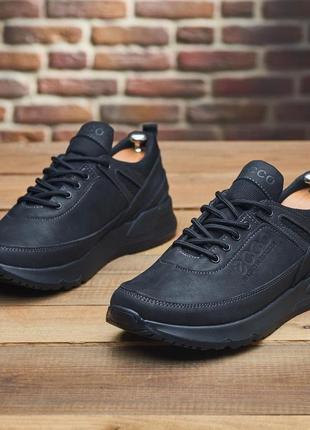 Мужские черные качественные удобные кроссовки весенне-осенние, кожаные/натуральная кожа-мужская обувь деми4 фото