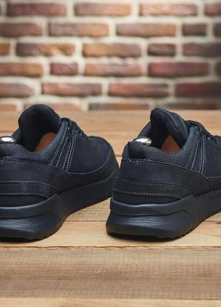 Мужские черные качественные удобные кроссовки весенне-осенние, кожаные/натуральная кожа-мужская обувь деми5 фото