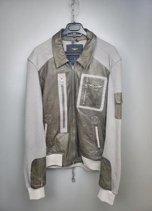 Aeronautica militare куртка кофта с кожаными вставками