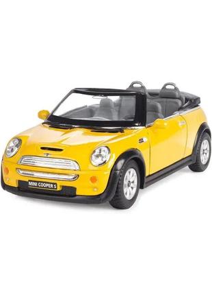 Дитяча колекційна машинка mini cooper s kinsmart kt5089w інерційна  (жовтий)