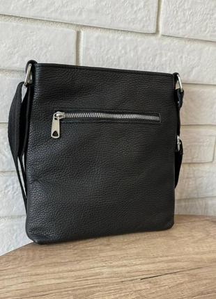 Модна чоловіча сумка-планшетка шкіряна чорна, сумка-планшет із натуральної шкіри барсетка3 фото