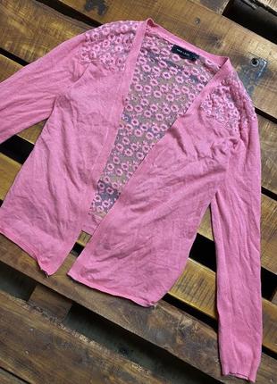 Женская кофта (кардиган) с кружевом new look (нью лук хлрр идеал оригинал розовая)