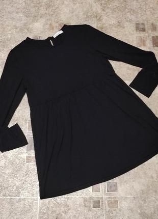 Нова чорна віскозна туніка міні плаття 48