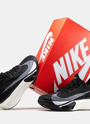 Чоловічі кросівки nike Atmosphere air zoom alphafly 3 black white / найк аїр зум альфафлай 3 чорні з білим