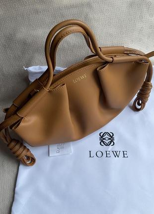 Сумка paseo из натуральной кожи loewe черная рыжая оливковая5 фото