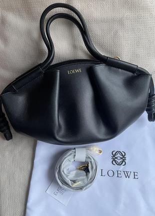 Сумка paseo из натуральной кожи loewe черная рыжая оливковая2 фото