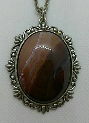 Винтажная подвеска  из великобритании натуральный камень.