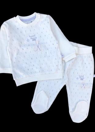 Комплект 2в1: реглан, повзунки "alphabet", бавовна тм “caramell” (68 см) (сорочечка з повзунками)