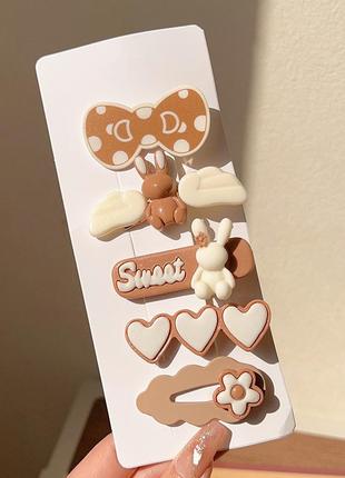 12-66/4 набір дитячих заколок набор детских заколочек