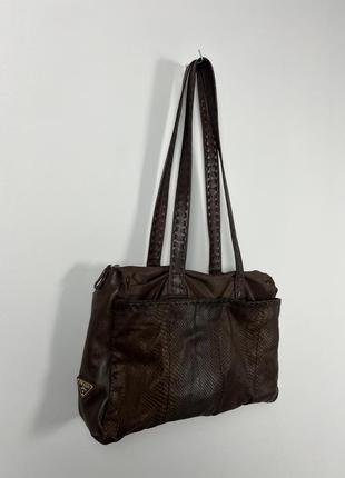 Prada vintage phyton/nylon leather bag