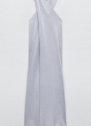 Трикотажное платье миди zara original spain платье зара сукни миди зара6 фото