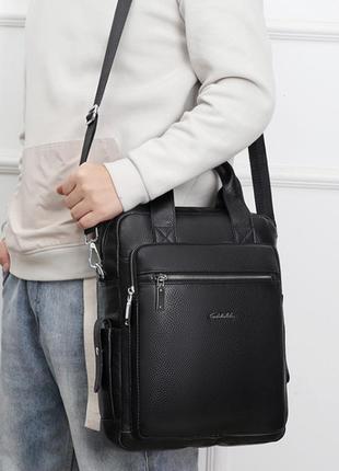 Кожаная мужская городская сумка рюкзак трансформер, сумка-рюкзак для мужчин натуральная кожа
