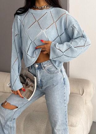 Красивий стильний легенький светр сітка сетка  кофта весна2 фото
