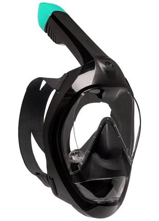 Полнолицевая маска для плавания, ныряния, снорклинга мягкая носовая часть subea easybreath 900 s/m черный1 фото