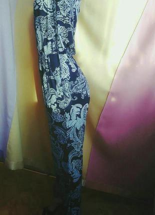 Комбинезон комбез женский синий на застёжеке с босоножками3 фото