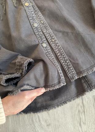 Куртка бомбер рубашка zara джинсовая с вываренным эффектом4 фото