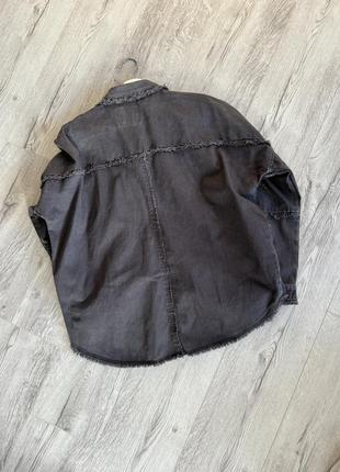 Куртка бомбер рубашка zara джинсовая с вываренным эффектом2 фото